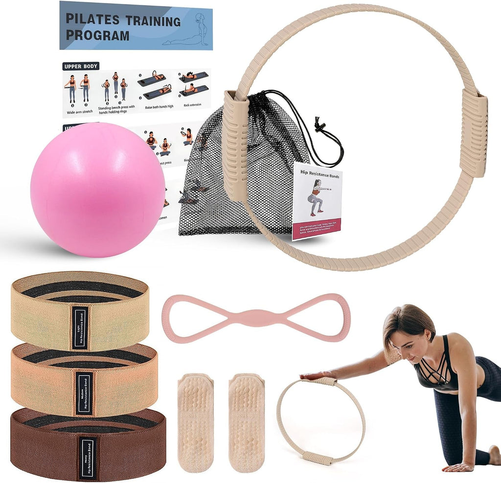 Pilates Essentials Kit for Women – 13.5" Magic Circle & Bands