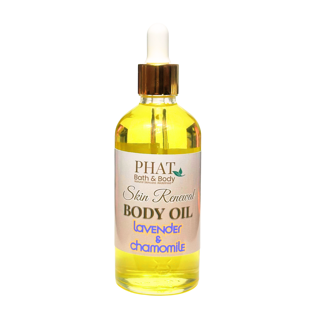 Lavender & Chamomile Skin Renewal Natural Body Oil with Rosehip Carrot Seed & Essential Oils Skin Therapy | 3.2 oz