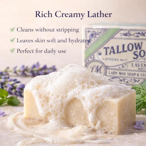 Lavender Tallow Gift Set - Premium Relaxation Bundle | Skincare, Candle & Soap