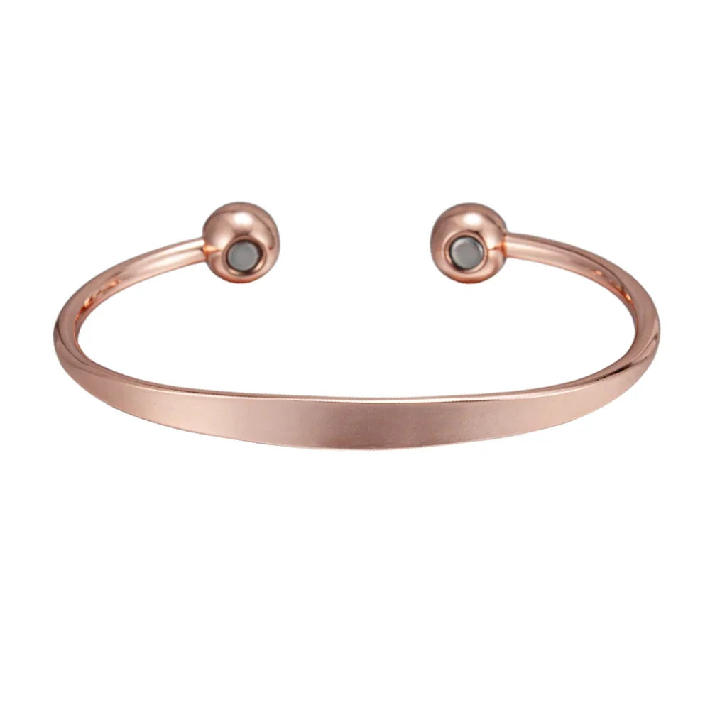 Vinterly Pure Copper Bracelets Magnetic Shiny Adjustable Bangles Arthritis Pain Relief Health Magnet Jewelry Anti Radiation