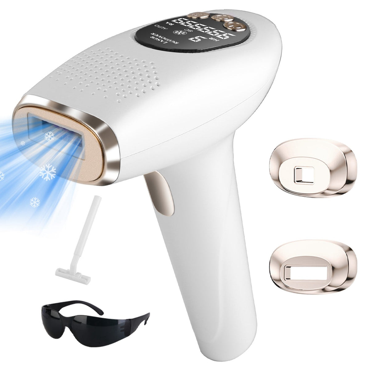 3 In 1 Ice Cooling Laser Hair Removal Painless Permanent At-Home IPL Hair Removal with 999,999 Flashes 9 Energy Levels 2 Flash Modes for Armpits Legs