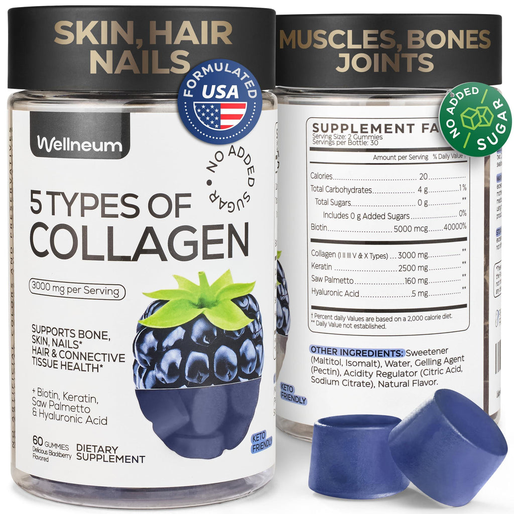 Collagen Peptide Gummies for Women Men 3000 Mg Collagen Supplement for Healthy