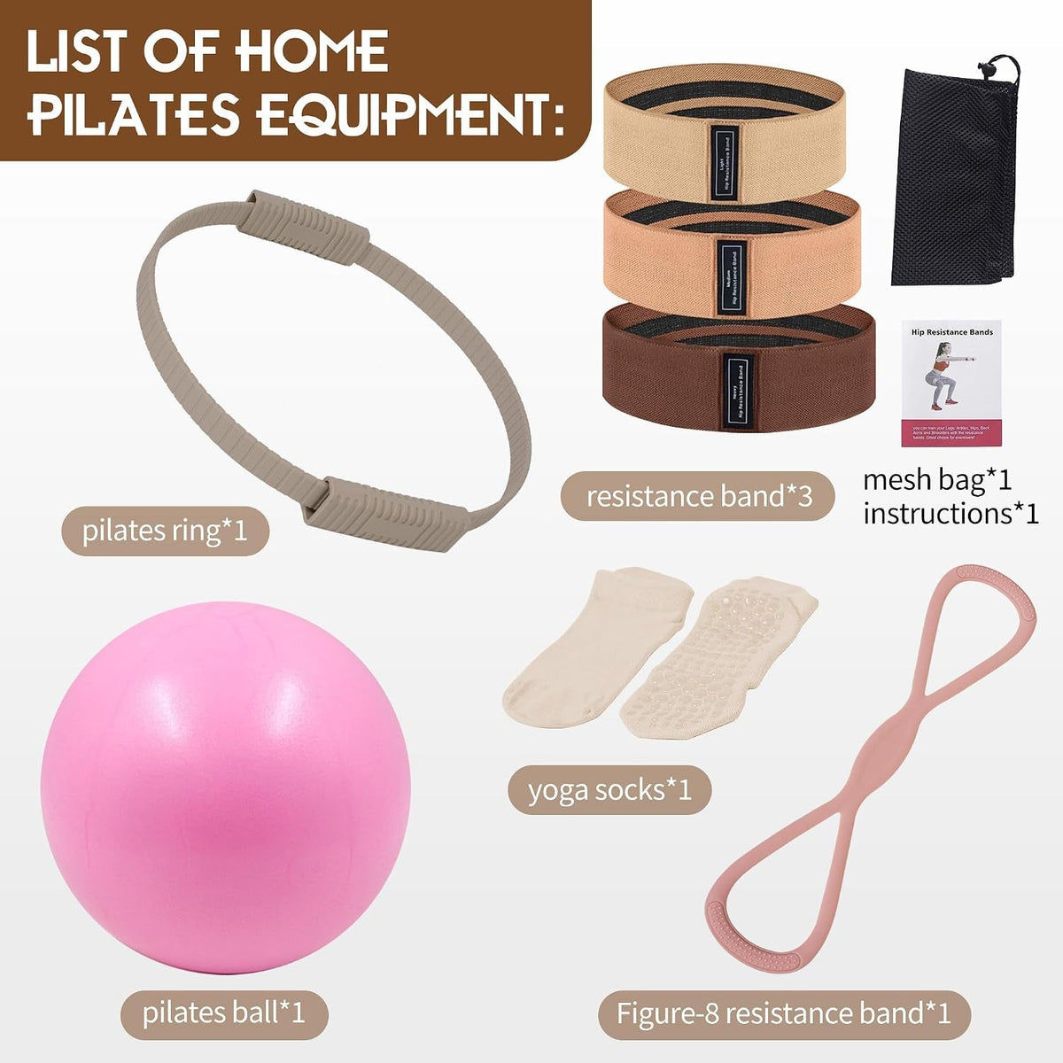 Pilates Essentials Kit for Women – 13.5" Magic Circle & Bands